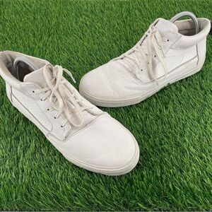 TOMS White Leather Camila Lace Up Casual Comfort Mid Sneaker